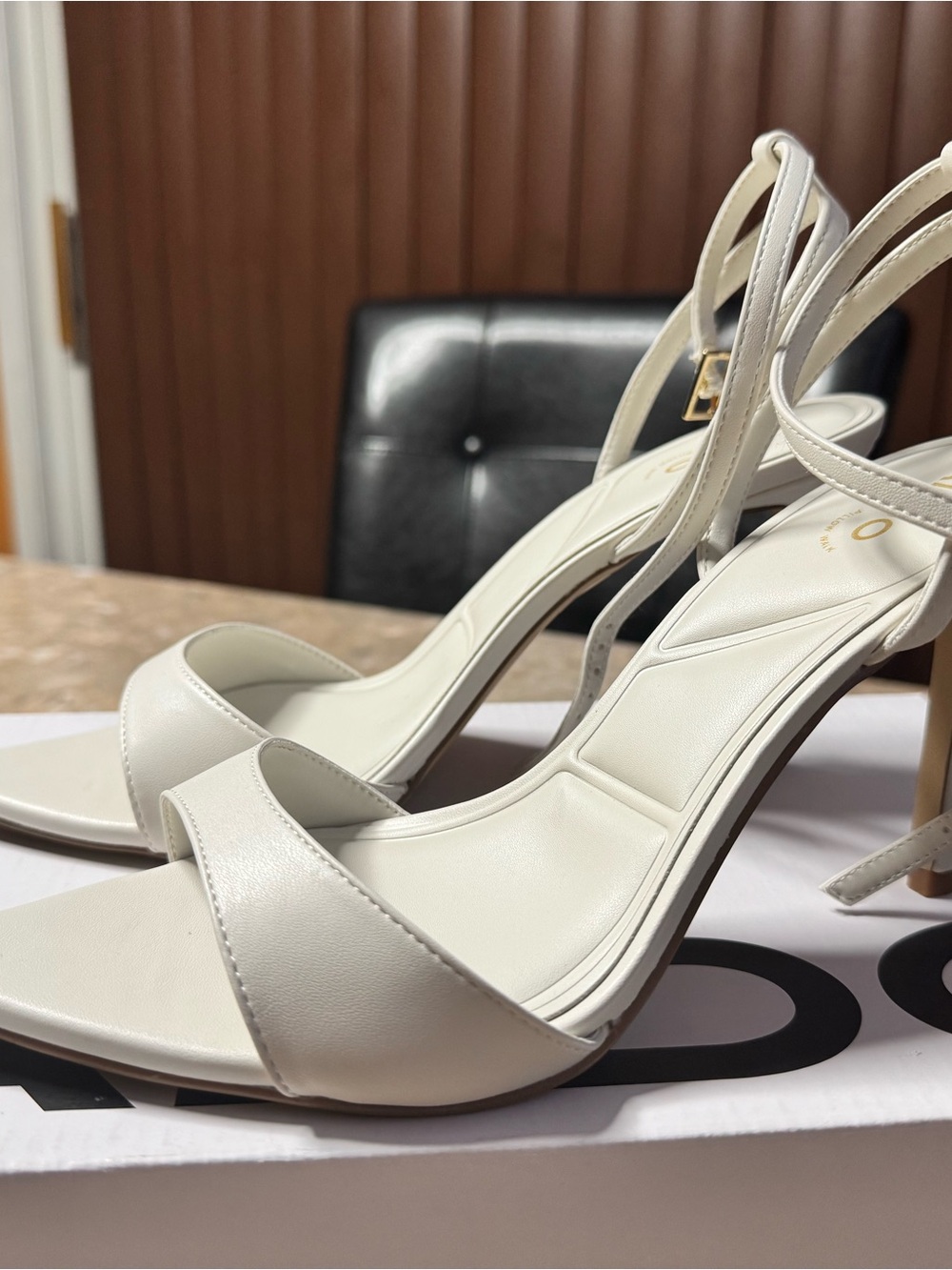 Aldo Leandra Ankle-Strap Heels in Off-White - Picture 4 of 7